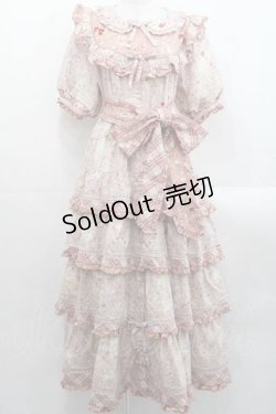 画像1: PINK HOUSE / バラ園うさぎプリントパッチワークワンピース  ピンク I-25-11-15-070-LO-OP-SA-ZI