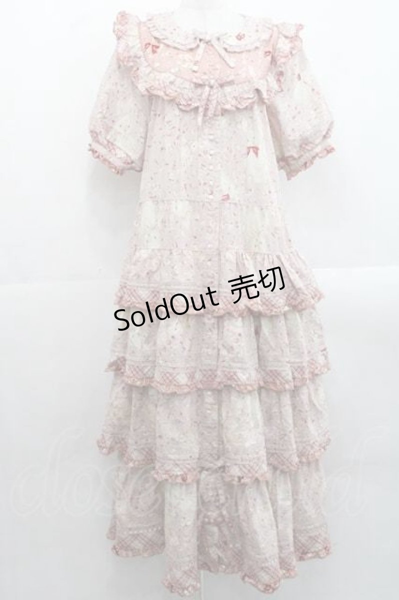 画像6: PINK HOUSE / バラ園うさぎプリントパッチワークワンピース  ピンク I-25-11-15-070-LO-OP-SA-ZI (6)