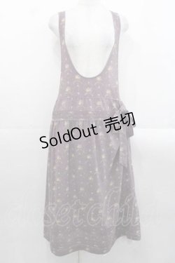 画像1: WONDERFUL WORLD / ミニ薔薇総柄たくしあげジャンパースカート  紫 I-25-11-15-072-LO-OP-SA-ZI