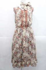 INGEBORG / ローズブーケプリントノースリーブワンピース  アイボリー I-25-11-15-073-LO-OP-SA-ZI