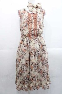 INGEBORG / ローズブーケプリントノースリーブワンピース  アイボリー I-25-11-15-073-LO-OP-SA-ZI