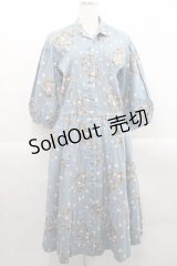 PINK HOUSE / ハートリースローズ総柄ワンピース  青 I-25-11-15-076-LO-OP-SA-ZI