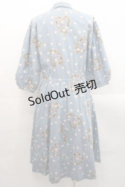 画像2: PINK HOUSE / ハートリースローズ総柄ワンピース  青 I-25-11-15-076-LO-OP-SA-ZI