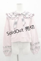 Angelic Pretty / タータンチェックレッスン付け襟プルオーバー  ピンク I-25-11-15-009-AP-TO-SA-ZI
