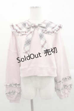 画像1: Angelic Pretty / タータンチェックレッスン付け襟プルオーバー  ピンク I-25-11-15-009-AP-TO-SA-ZI