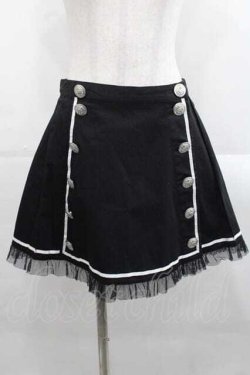 画像1: PUTUMAYO / フロントボタンスカート  黒Ｘ白 I-25-11-15-086-PT-SK-SA-ZI