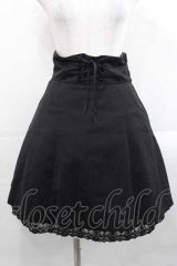 BPN / ウエスト編み上げミニスカート M 黒 I-25-11-15-087-GO-SK-SA-ZI
