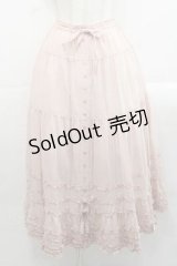 PINK HOUSE / ハートワッペン使いローンティアードスカート  ピンク I-25-11-15-090-LO-SK-SA-ZI