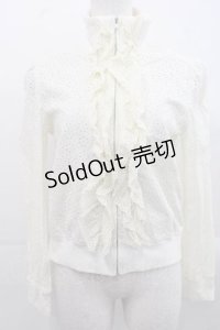 Jane Marple / 総レースハイネックジップアップジャケット M アイボリー I-25-11-15-011-JM-JA-SA-ZI