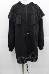 merry jenny / フリルマウンテンパーカー  ブラック I-25-11-15-012-LO-CO-SA-ZI