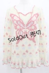 HYSTERIC GLAMOUR / モヘア蝶柄ニット  イエロー I-25-11-15-014-PU-TO-SA-ZI