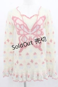 HYSTERIC GLAMOUR / モヘア蝶柄ニット  イエロー I-25-11-15-014-PU-TO-SA-ZI