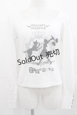 画像1: PUTUMAYO / innocent insanityカットソー  白Ｘ黒 I-25-11-15-015-PT-TO-SA-ZI