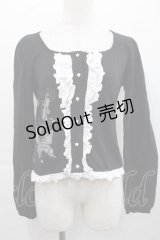 PUTUMAYO / 蝶プリントフロントフリルカットソー  黒ＸシルバーＸ白 I-25-11-15-017-PT-TO-SA-ZI