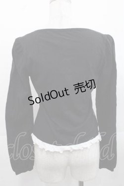 画像2: PUTUMAYO / 蝶プリントフロントフリルカットソー  黒ＸシルバーＸ白 I-25-11-15-017-PT-TO-SA-ZI