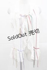 PINK HOUSE / カラフルリボンノースリーブブラウス  白Ｘカラフル I-25-11-15-020-LO-BL-SA-ZI