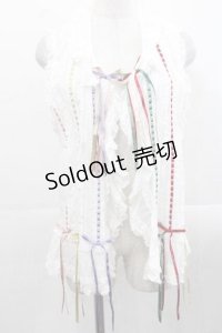 PINK HOUSE / カラフルリボンノースリーブブラウス  白Ｘカラフル I-25-11-15-020-LO-BL-SA-ZI