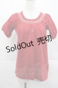 PINK HOUSE / PH刺繍半袖カットソー  赤Ｘピンク I-25-11-15-021-LO-TO-SA-ZT198