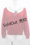 PINK HOUSE / 襟デザインニットトップス  赤Ｘ白Ｘサックス I-25-11-15-022-LO-TO-SA-ZI