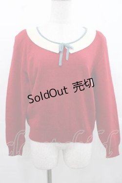 画像1: PINK HOUSE / 襟デザインニットトップス  赤Ｘ白Ｘサックス I-25-11-15-022-LO-TO-SA-ZI