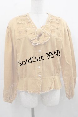 画像1: PINK HOUSE / フロントピンタックリボンブラウス  カラシ I-25-11-15-026-LO-BL-SA-ZI