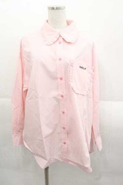 画像1: MILK / フリルDECORオーバーシャツ  ピンク I-25-11-18-001-ML-BL-SA-ZI