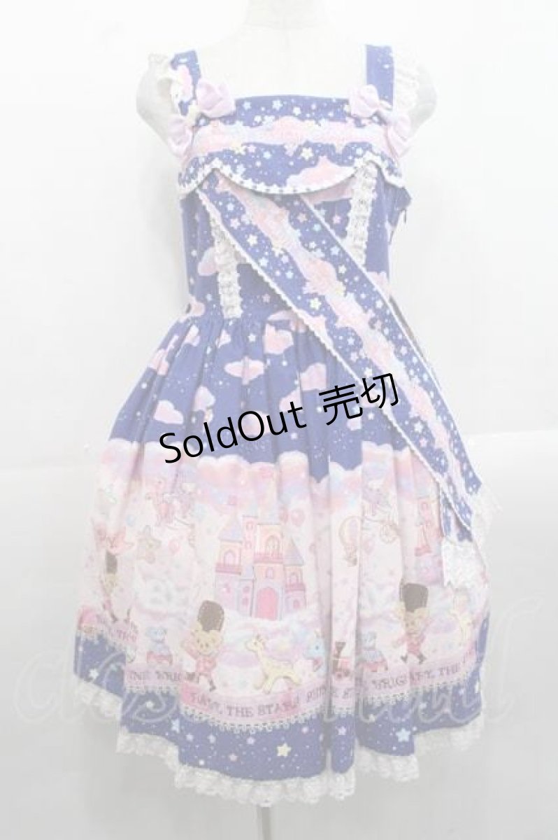 画像1: BABY,THE STARS SHINE BRIGHT / Toy's Fluffy Dream柄ジャンパースカートI  紺 I-25-11-18-035-BA-OP-SA-ZI (1)