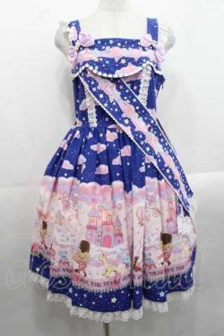 画像1: BABY,THE STARS SHINE BRIGHT / Toy's Fluffy Dream柄ジャンパースカートI  紺 I-25-11-18-035-BA-OP-SA-ZI