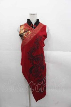 画像1: Qutie Frash / 和チャイナアシメチュニック  赤Ｘ黒 I-25-11-18-006-QU-TO-SA-ZI