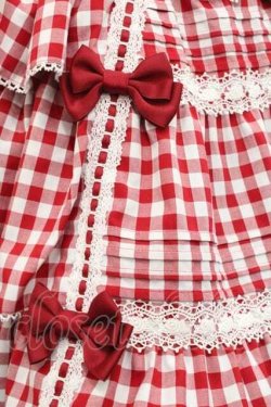 画像4: metamorphose / ３段フリルジャンパースカート（ギンガム）  赤Ｘ白チェック I-25-11-18-036-ME-OP-SA-ZI