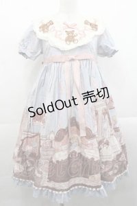 Lullaby（海外ロリータブランド） / Bear’s Lullabyショートスリーブワンピース S サックス I-25-11-18-037-LO-OP-SA-ZI