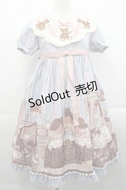 画像1: Lullaby（海外ロリータブランド） / Bear’s Lullabyショートスリーブワンピース S サックス I-25-11-18-037-LO-OP-SA-ZI
