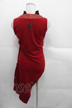 画像2: Qutie Frash / 和チャイナアシメチュニック  赤Ｘ黒 I-25-11-18-006-QU-TO-SA-ZI