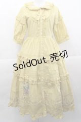 Surfacespell（海外ロリータブランド） / A Bank Where The Wild Thyme Blows 前開きワンピース  イエロー I-25-11-18-040-LO-OP-SA-ZI
