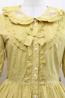 画像3: Surfacespell（海外ロリータブランド） / A Bank Where The Wild Thyme Blows 前開きワンピース  イエロー I-25-11-18-040-LO-OP-SA-ZI