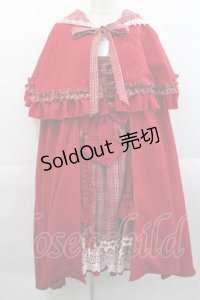 YUPBRO（海外ロリータブランド） / 赤ずきんちゃん フードマント付きジャンパースカート4点セット  レッド I-25-11-18-041-LO-OP-SA-ZI