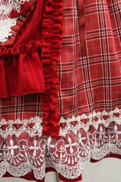 画像6: YUPBRO（海外ロリータブランド） / 赤ずきんちゃん フードマント付きジャンパースカート4点セット  レッド I-25-11-18-041-LO-OP-SA-ZI