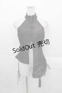 Qutie Frash / チャイナホルターネックトップス  黒 I-25-11-18-008-QU-TO-SA-ZI