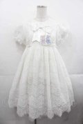 choker rabbit（海外ロリータブランド） / 総レースロゴリボンワンピース S ホワイト I-25-11-18-049-LO-OP-SA-ZI