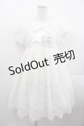 choker rabbit（海外ロリータブランド） / 総レースロゴリボンワンピース S ホワイト I-25-11-18-049-LO-OP-SA-ZI