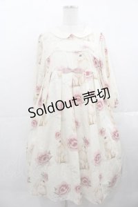 Leur Getter / Rose Rabbit袖付ワンピース M アイボリー I-25-11-18-051-LU-OP-SA-ZI