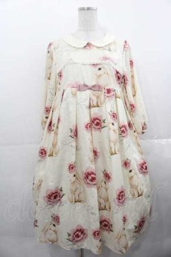画像1: Leur Getter / Rose Rabbit袖付ワンピース M アイボリー I-25-11-18-051-LU-OP-SA-ZI