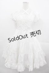 榛果可可花束(BacioBouquet)（海外ロリータブランド） / Doll Storyミニ袖ワンピース S ホワイト I-25-11-18-055-LO-OP-SA-ZI