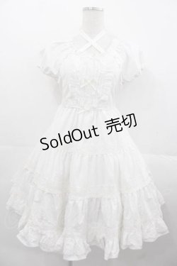 画像1: 榛果可可花束(BacioBouquet)（海外ロリータブランド） / Doll Storyミニ袖ワンピース S ホワイト I-25-11-18-055-LO-OP-SA-ZI