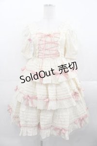 Bear's Dinner（海外ロリータブランド） / 塔莉ワンピース S アイボリー×ピンク I-25-11-18-056-LO-OP-SA-ZI