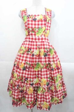 画像1: Melody BasKet / Fruits BasKetサロペットスカート M レッド I-25-11-18-058-LO-SK-SA-ZI