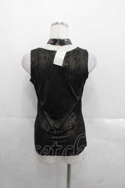 画像2: Qutie Frash / ベルトチョーカー付きタンク  黒Ｘゴールド I-25-11-18-010-QU-TO-SA-ZI