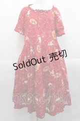 PINK HOUSE / チェリー&ハットプリントワンピース  レッド I-25-11-18-063-LO-OP-SA-ZI