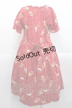 画像2: PINK HOUSE / チェリー&ハットプリントワンピース  レッド I-25-11-18-063-LO-OP-SA-ZI