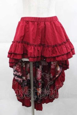 画像1: Qutie Frash / 裏地和柄変形スカート  赤 I-25-11-18-072-QU-SK-SA-ZI